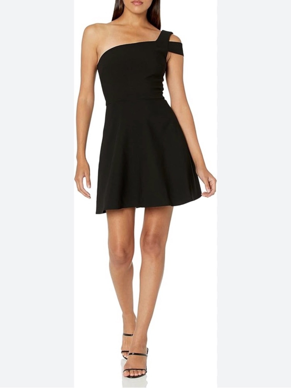 Likely Montgomery One-Shoulder A-Line Mini Dress, Size 8, Color Black